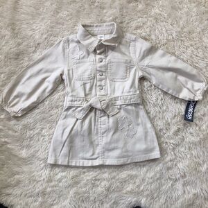 OshKosh B'gosh Cream Long-Sleeve Jean Dress